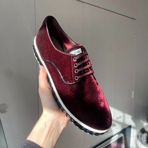 Miu Miu Bordeaux Red Velvet Sneakers